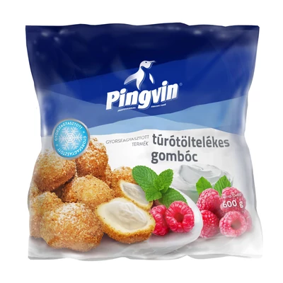 Pingvin gyorsfagyasztott túrótöltelékes gombóc 600g