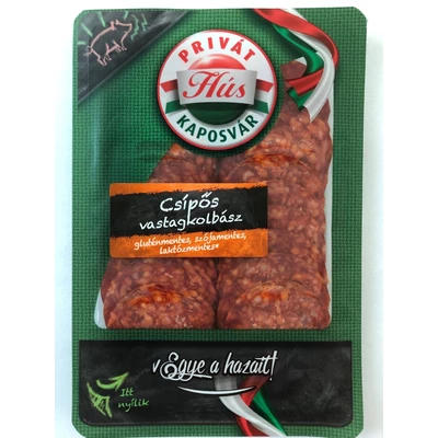 Privát Hús Vastagkolbász csípős szeletelt 60g