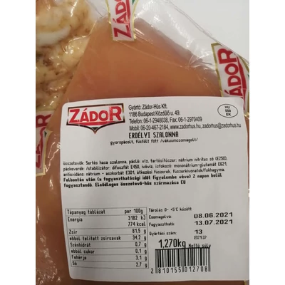 Zádor-Hús Erdélyi szalonna