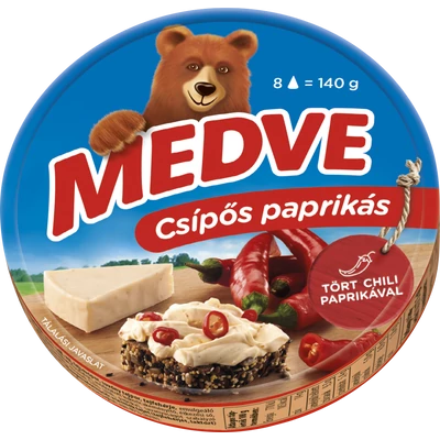 Medve sajt csípőspaprikás 8 cikkelyes 140g
