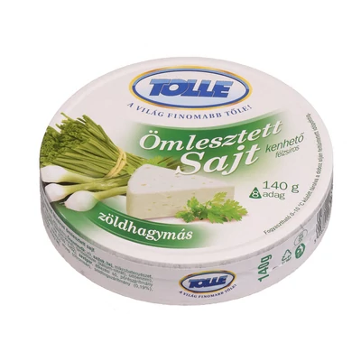 Tolnatej Ömlesztett félzsíros sajt 8 cikk., zöldhagymás 140g