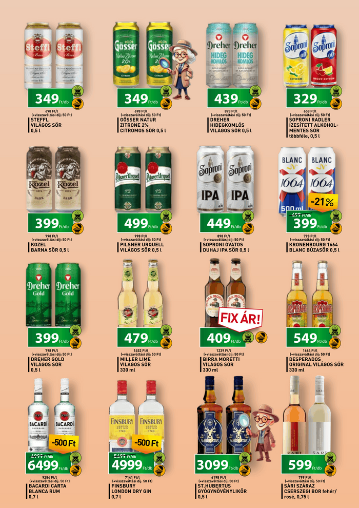 Szeged, bevásárlás, fűszer, tészta, konzerv, csoki, csokoládé. alkohol, kávé, sör, bor, víz